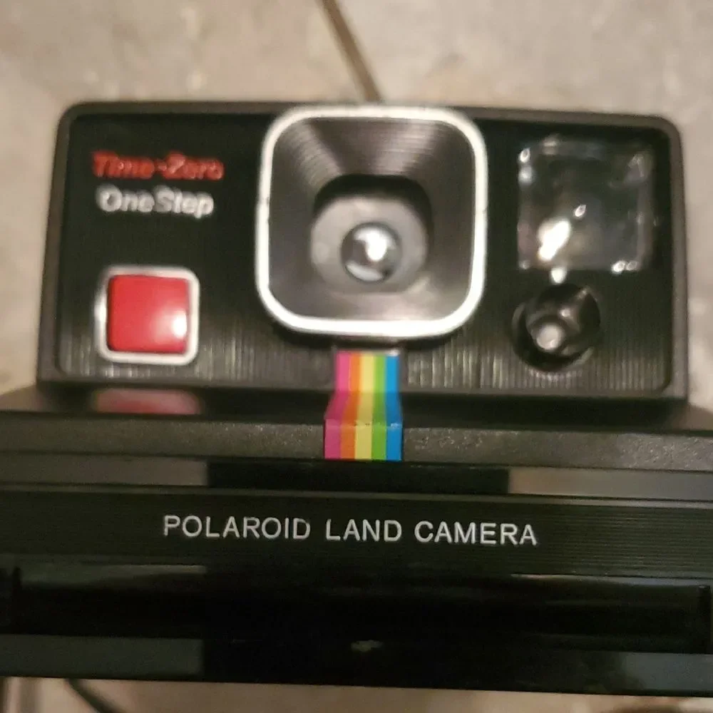 Polaroid Time-Zero OneStep Camera - Black with Rainbow Accent